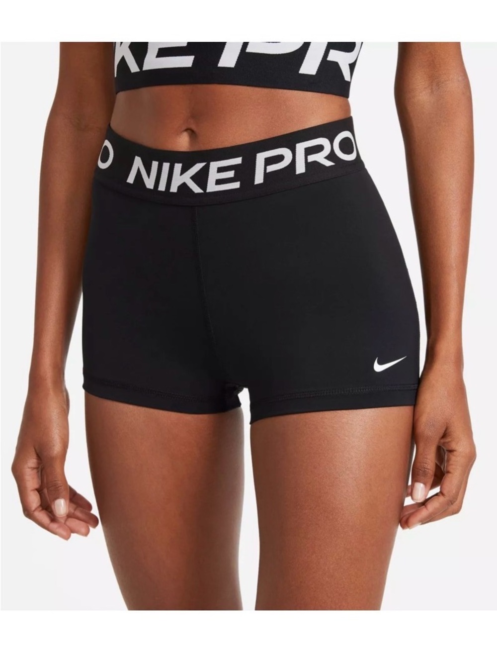 Nike Black Pro High-Rise Bike Shorts with Branded Waistband